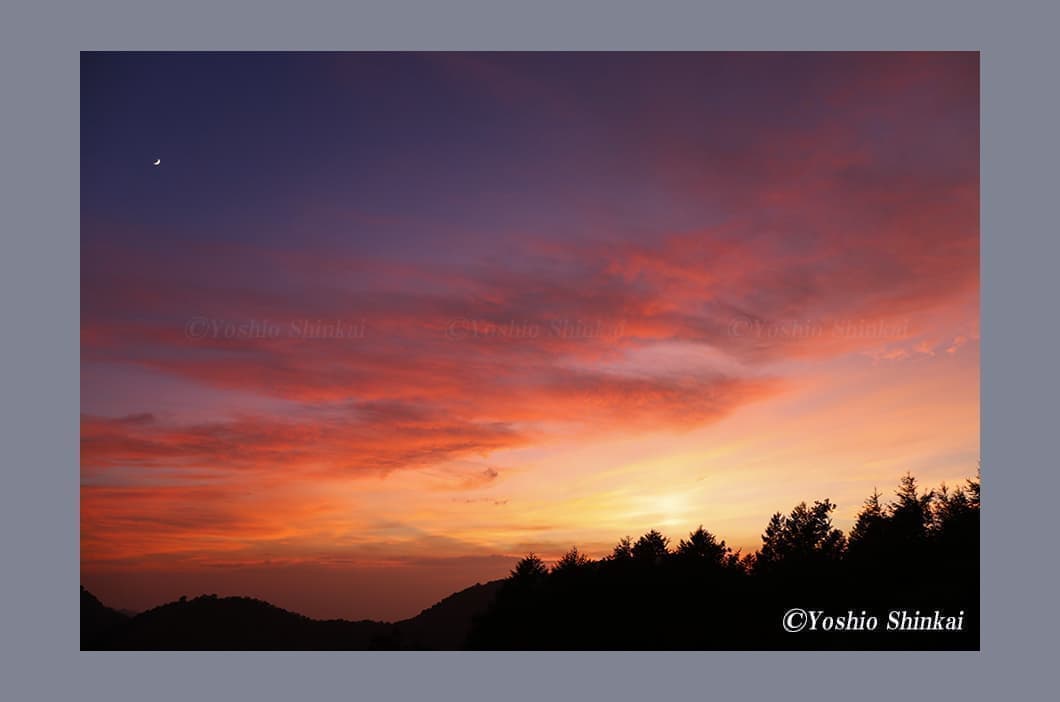 艶やかな夕焼けの空